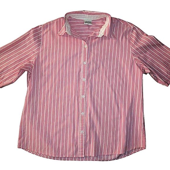Allison Daley pepto pink shirt sleeve button down top size 14 NWOT - Picture 1 of 3
